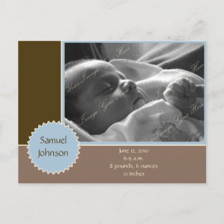 Faire-part photo Brown et bleu (personnalisable)