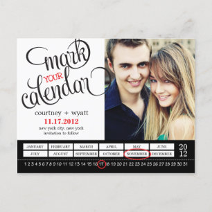 Faire-part Photo Calendrier Chic Enregistrer La Carte Postale