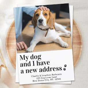 Faire-part Photo Chien Personnalisé Nouvelle Adresse J'ai Dép