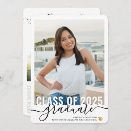 Faire-part Photo Collage Modern Script Graduation Open House