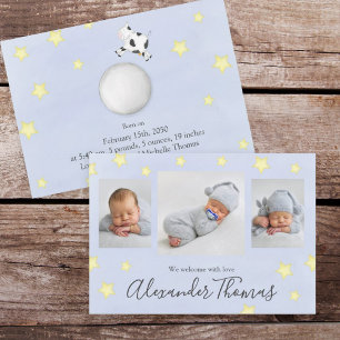 Faire-part Photo Collage Vache mignonne cognée au-dessus de l