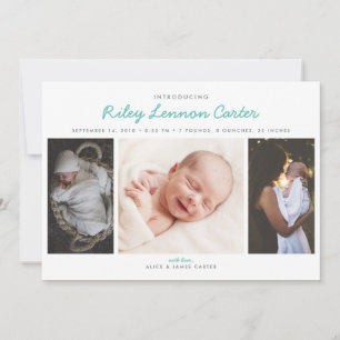 Faire-part Photo d'annonce de naissance avec introduction ami