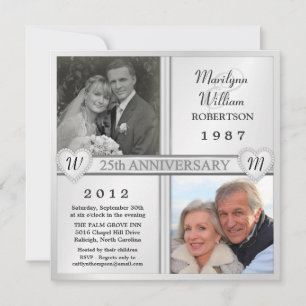 Faire-part photo de 25e anniversaire de mariage av