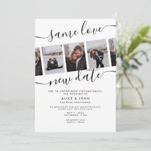 Faire-part Photo de calligraphie Même amour Nouvelle date Mar