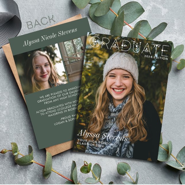 Faire-part Photo de couverture du magazine Moderne Graduate O (Créateur téléchargé)