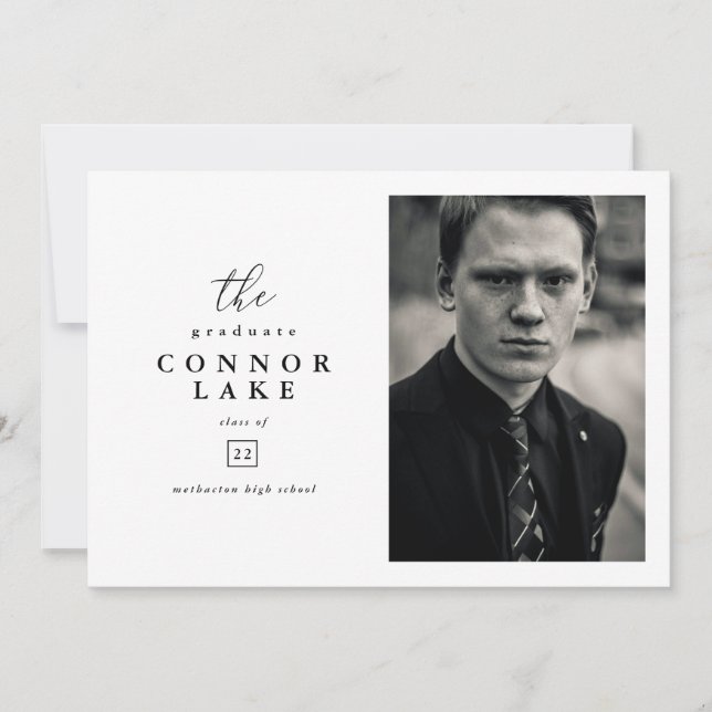 Faire-part Photo de graduation horizontale classique (Devant)