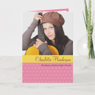 Faire-part photo de graduation personnalisée jaune