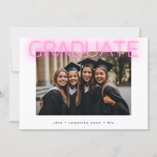 Faire-part photo de groupe de classe ultra chic néon rose