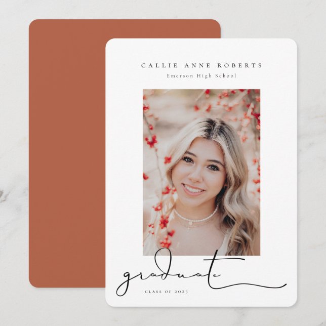 Faire-part photo de la graduation de l'instantané  (Devant / Derrière)