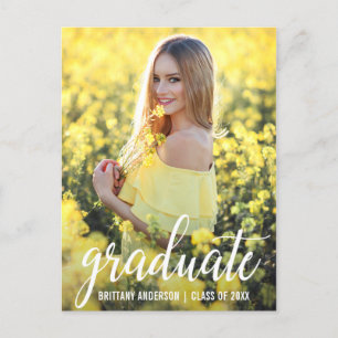 Faire-part photo de la graduation moderne (retour 