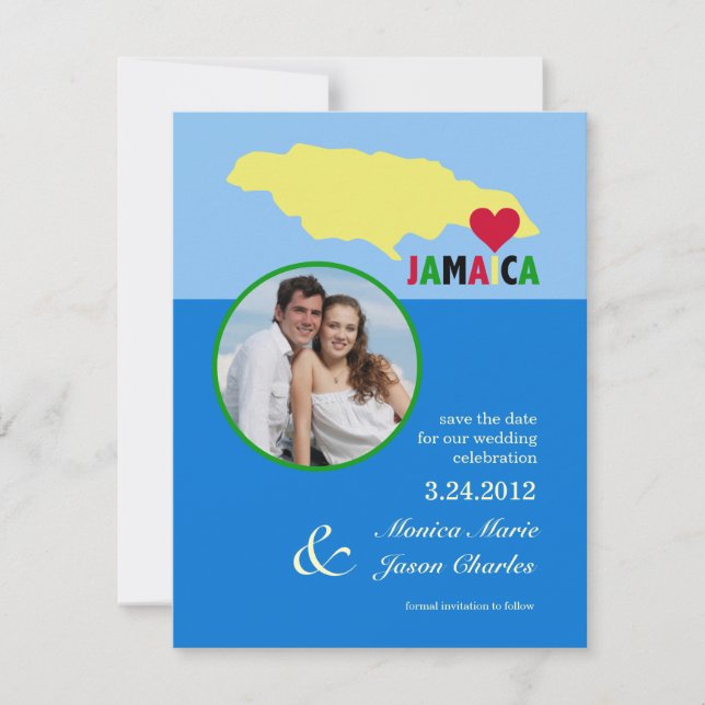 Faire-part photo de mariage à la Jamaïque (Devant)