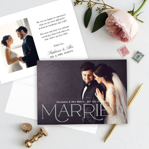 Faire-part Photo de mariage élégant en argent