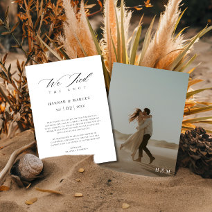 Faire-part Photo de mariage moderne Boho Script Nous avons no