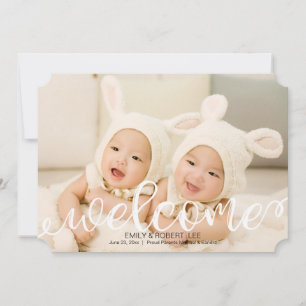 Faire-part photo de naissance de bébé manuscrit