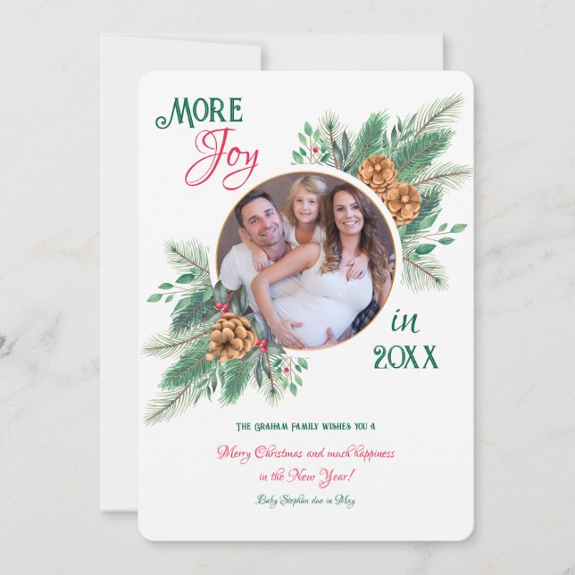 Faire-part photo de Noël de grossesse (Devant)