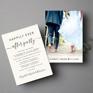Faire-part Photo de réception de mariage Happily Ever After