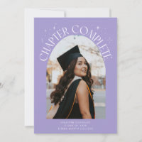 Photo de remise de diplôme avec cadre arqué lilas