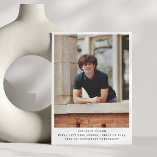 Faire-part Photo de remise des diplômes minimaliste moderne P