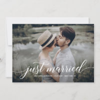 Photo De Script Curling White Just Married Overlay