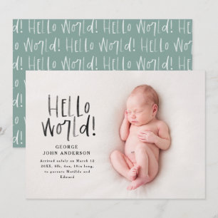 Faire-part Photo de typographie turquoise minimaliste moderne