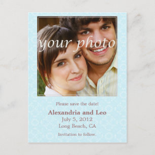 Faire-part Photo Enregistrer la date Carte postale - aqua