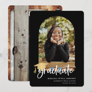 Faire-part photo Jouer Script Graduation