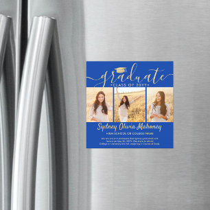 Faire-part photo Magnetic Blue & Gold