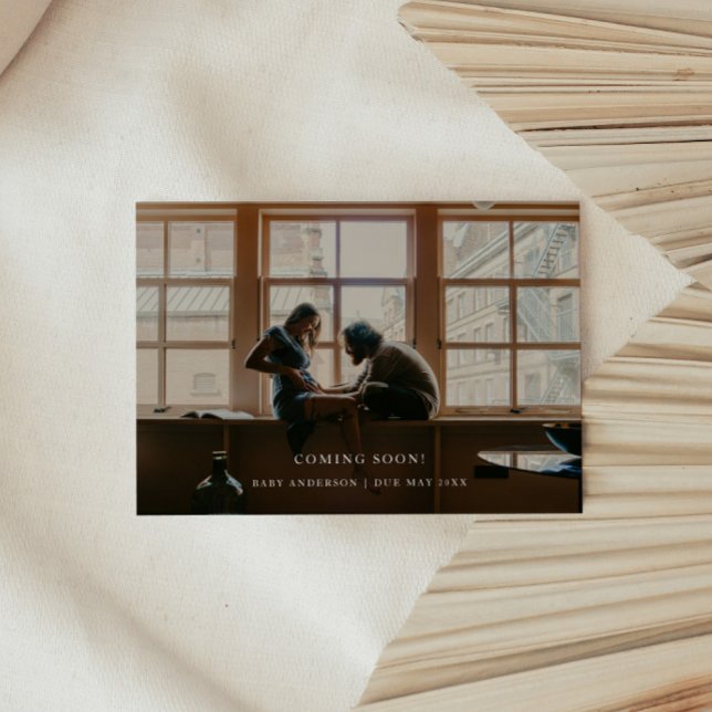 Faire-part Photo Minimaliste 'Bientôt ! ' Grossesse de bébé (Créateur téléchargé)