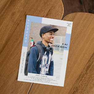 Faire-part Photo minimaliste Diplômée Faits amusants