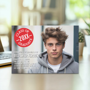 Faire-part photo Mod Graduation - Red Chevrons