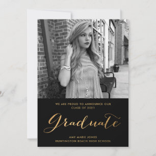 Faire-part photo moderne 2022 Girl Graduation