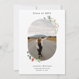 Faire-part Photo moderne 4 Custon (1 +3) Fleur sauvage Gradua