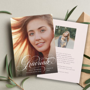 Faire-part photo moderne chic Script Graduate