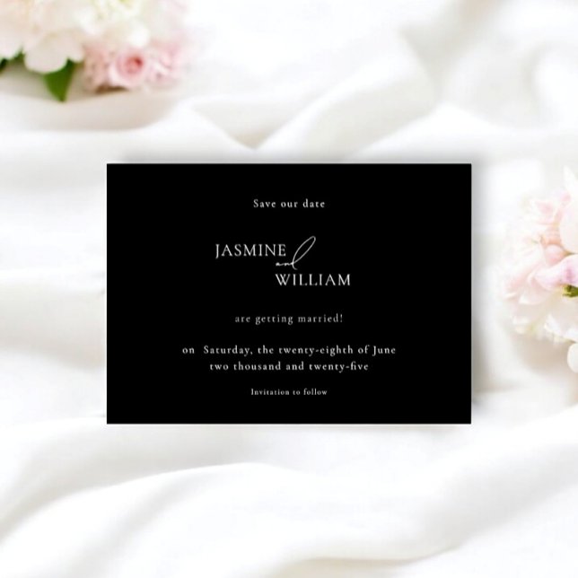 Faire-part Photo moderne Enregistrer la date | Mariage minima (modern wedding announcment  save the date by willows weddings)
