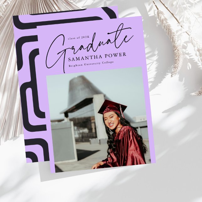 Faire-part Photo moderne Graduate Géométrique Purple Graduati (Créateur téléchargé)