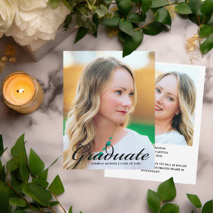 Faire-part Photo Moderne Gradué Simple Noir Script Overlay