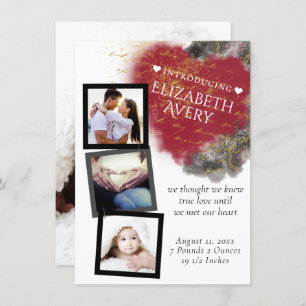 Faire-part Photo moderne Grunge Heart and Paint Splatter