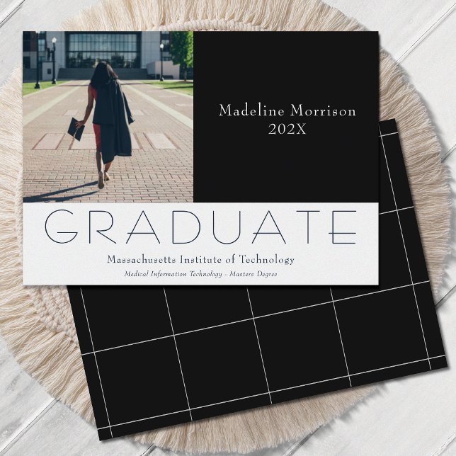 Faire-part Photo moderne noir blanc (Créateur téléchargé)