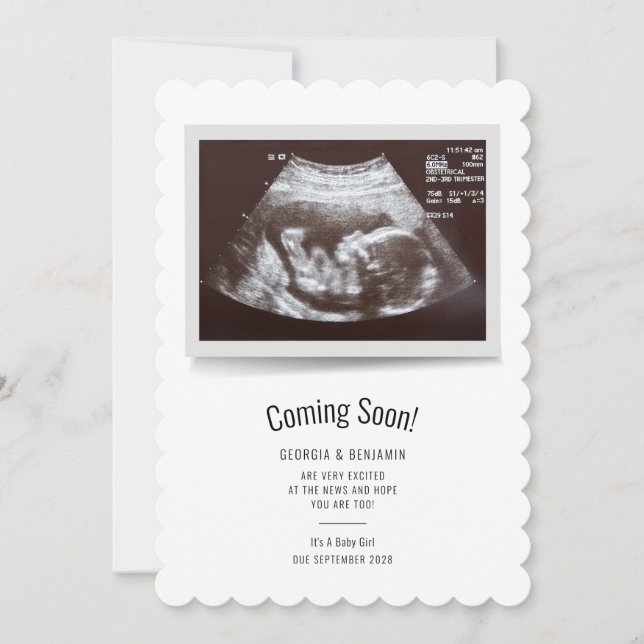 Faire-part Photo moderne Ultrasound Prochainement Grossesse (Devant)