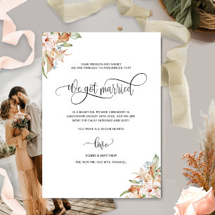 Faire-part Photo : Nous nous sommes mariés, Mariage de Earthy