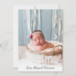Faire-part Photo personnalisée Nouveau-né bébé fille garçon n
