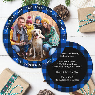 Faire-part Photo personnalisée Nouvelle maison Bleu Plaid Hol
