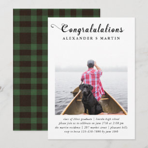 Faire-part photo Plaid Graduation Party