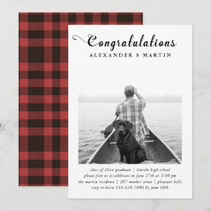 Faire-part photo Plaid Graduation Party