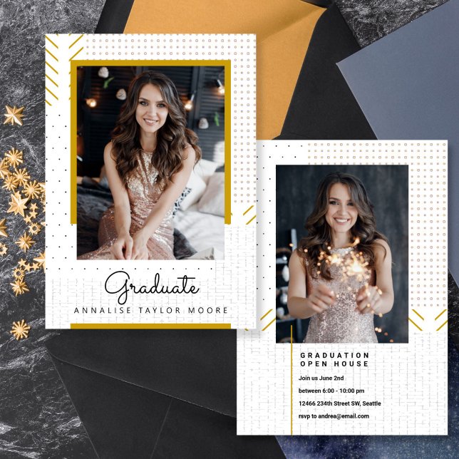 Faire-part photo pour diplômés en Texture moderne (Créateur téléchargé)