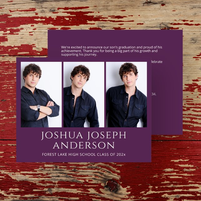 Faire-part photo raffinée Purple Graduation (Créateur téléchargé)