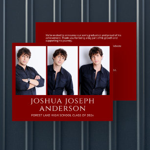 Faire-part photo Raffinée Red Graduation