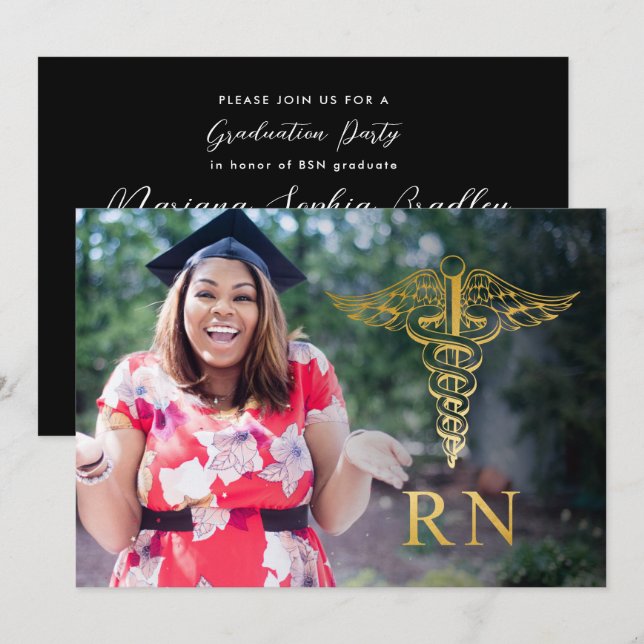 Faire-part photo RN BSN Graduation Party (Devant / Derrière)