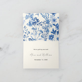 Faire-part Photo Rustic Blue Fleur sauvage Mariage
