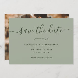 Faire-part Photo Sage Green Mariage